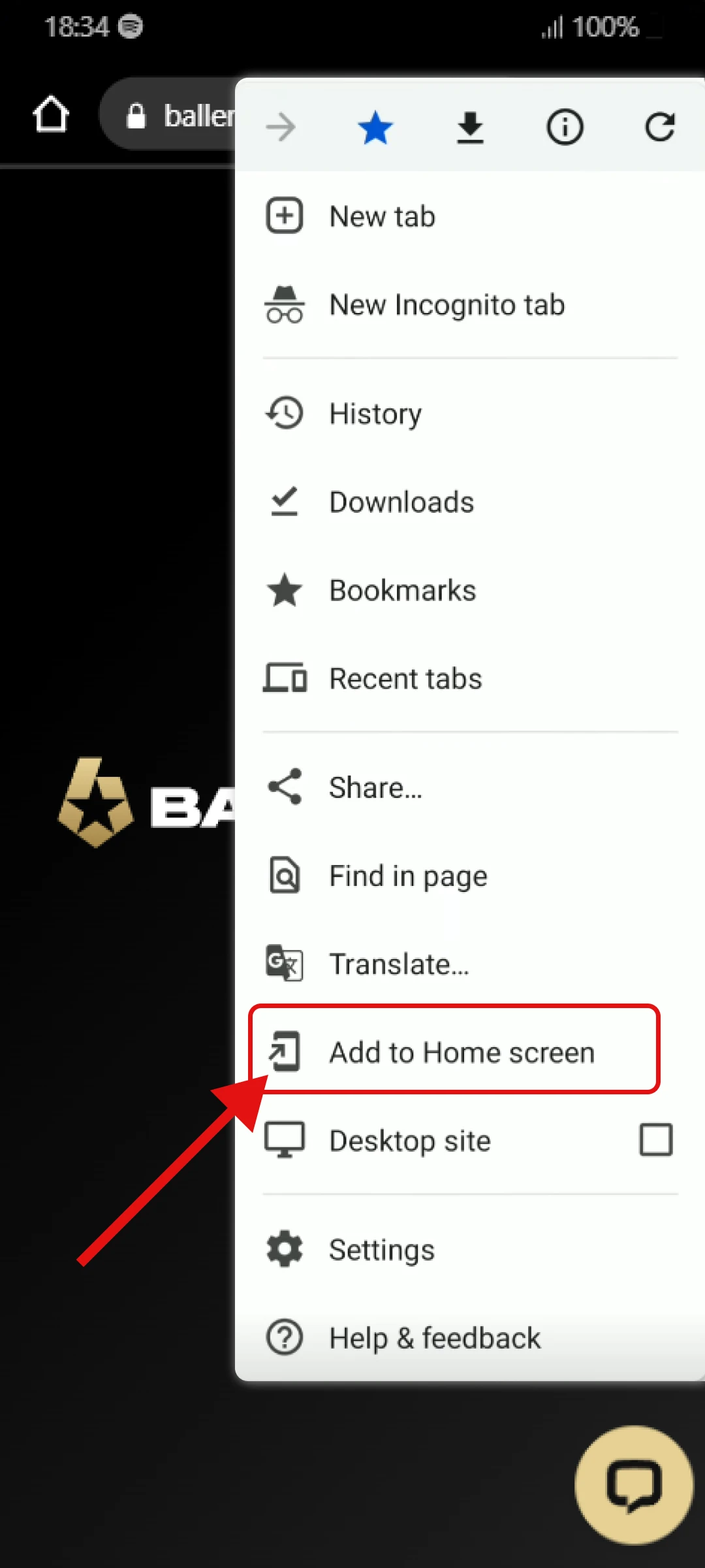 Tap “Add to Home Screen”.